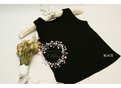 Plain blank BLACK SINGLET (1 pc)